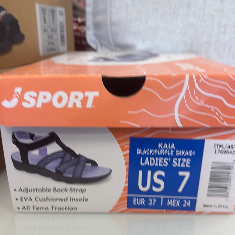 JSport by Jambu Black and Purple Sandals with Versatile Comfort